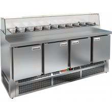 Стол для пиццы Hicold PZE2-1111/GN со стеклянной витриной от Ригонда