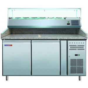 Стол холодильный для пиццы Cooleq PZ2600TN-VRX380 с витриной Фото №1: Стол холодильный для пиццы Cooleq PZ2600TN-VRX380 с витриной - купить в Симферополе, Крым